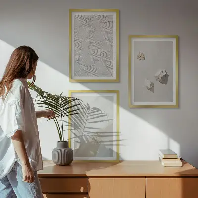 Slika pješčani kamen triptih u okviru