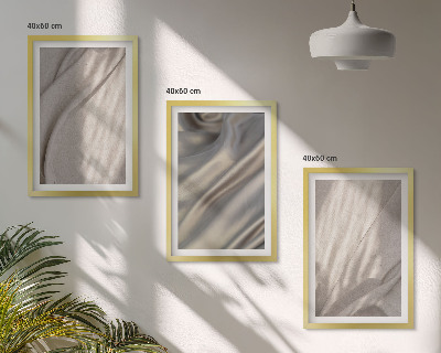Set 3 slike u okviru Prirodne boho tkanine izbliza