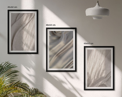 Set 3 slike u okviru Prirodne boho tkanine izbliza