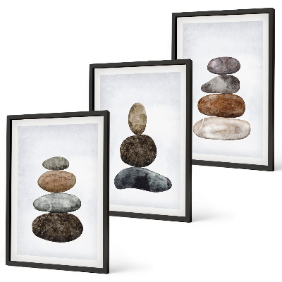 Triptih u okviru Minimalističko boho kamenje