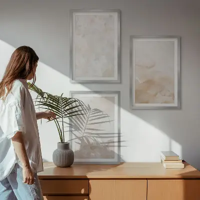Set 3 slike Moderne pastelne teksture u okviru