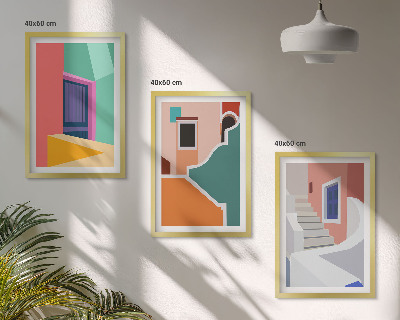 Set 3 slike u okviru Šarene ilustracije zgrada