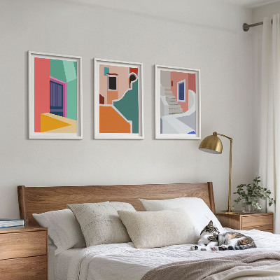 Set 3 slike u okviru Šarene ilustracije zgrada