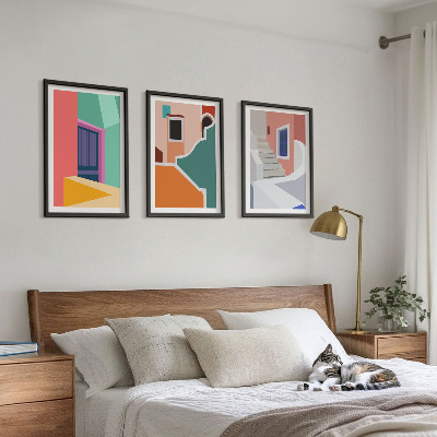 Set 3 slike u okviru Šarene ilustracije zgrada