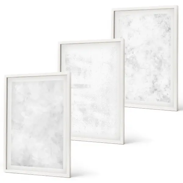 Minimalistička pozadina s bijelim mrljama set od 3 slike u okviru