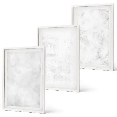 Minimalistička pozadina s bijelim mrljama set od 3 slike u okviru