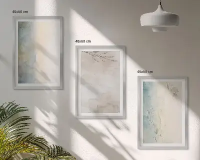 Set 3 slike u okviru nježni akvarelni motivi