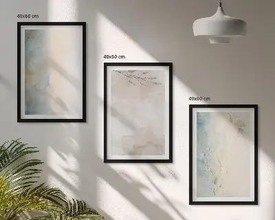 Set 3 slike u okviru nježni akvarelni motivi