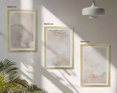 Prolivene boho akvarelne boje triptih u okviru