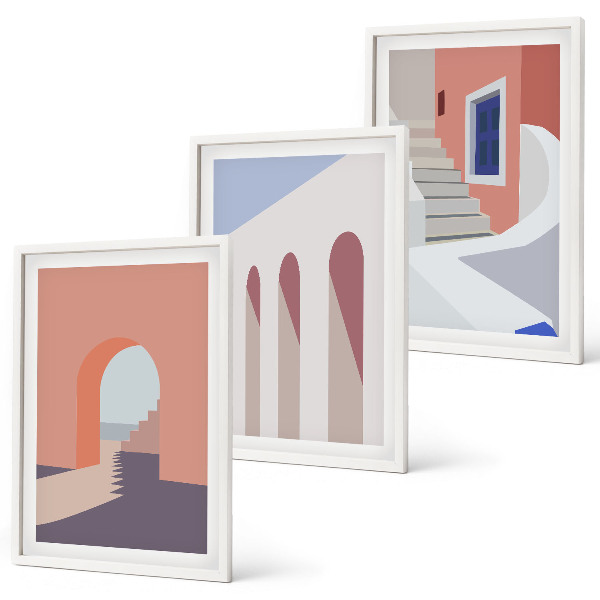 Triptih u okviru Minimalističke arhitektonske ilustracije