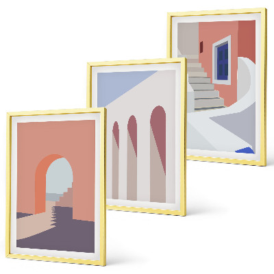 Triptih u okviru Minimalističke arhitektonske ilustracije