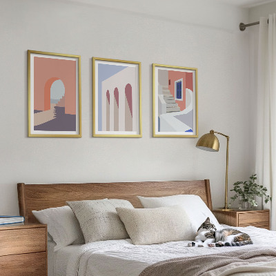 Triptih u okviru Minimalističke arhitektonske ilustracije