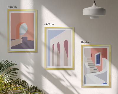 Triptih u okviru Minimalističke arhitektonske ilustracije
