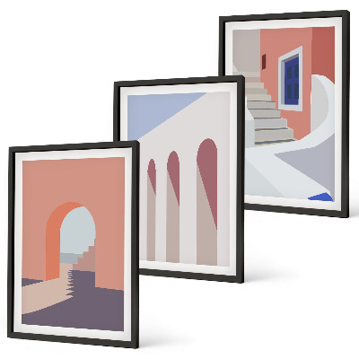 Triptih u okviru Minimalističke arhitektonske ilustracije