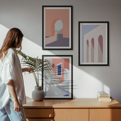 Triptih u okviru Minimalističke arhitektonske ilustracije