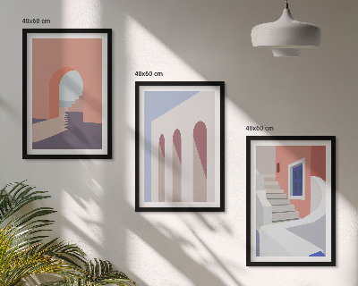 Triptih u okviru Minimalističke arhitektonske ilustracije