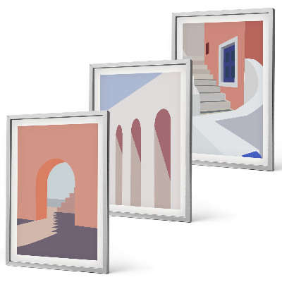 Triptih u okviru Minimalističke arhitektonske ilustracije
