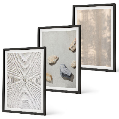 Set 3 slike u okviru Boho prirodne teksture struktura