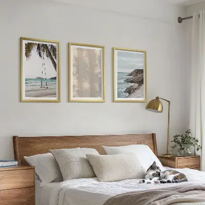 Set od 3 slike u okviru ljetni pješčani prizori mora