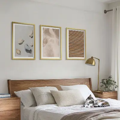 Zidna galerija teksture tkanine od kamena i drva