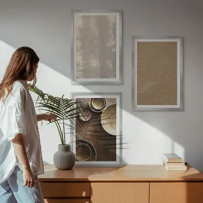 Minimalističke teksturne strukture set 3 slike u okviru
