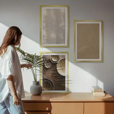 Minimalističke teksturne strukture set 3 slike u okviru