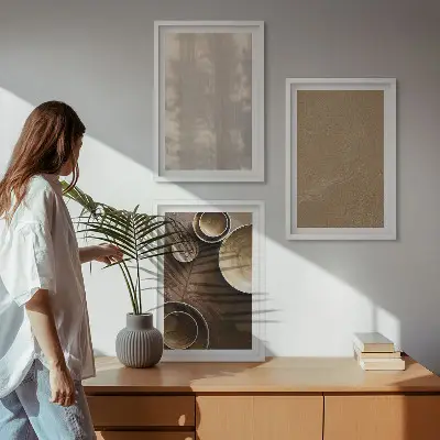 Minimalističke teksturne strukture set 3 slike u okviru