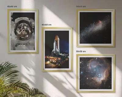 Slijetanje astronauta na Mjesec set od 4 slike u okviru