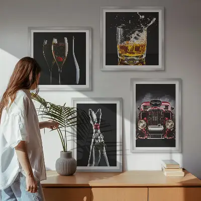 Komplet slika za spavaću sobu ženske noge i ružičasto vino