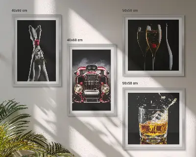 Komplet slika za spavaću sobu ženske noge i ružičasto vino