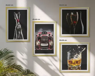 Komplet slika za spavaću sobu ženske noge i ružičasto vino