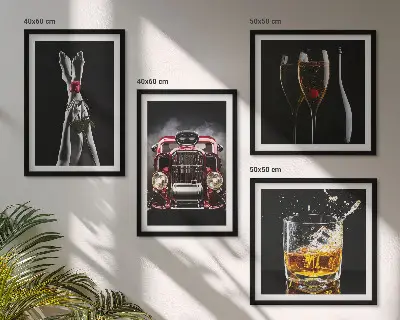 Komplet slika za spavaću sobu ženske noge i ružičasto vino