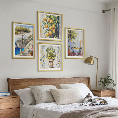 Komplet slika za spavaću sobu Stabla limuna uz more