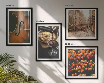Dekorativni komplet slika za zid motiv violine s bocom vina i uličnim cvijećem