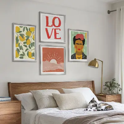 Komplet slika za spavaću sobu s motivom limuna i ljubavnog krajolika u stilu Fride