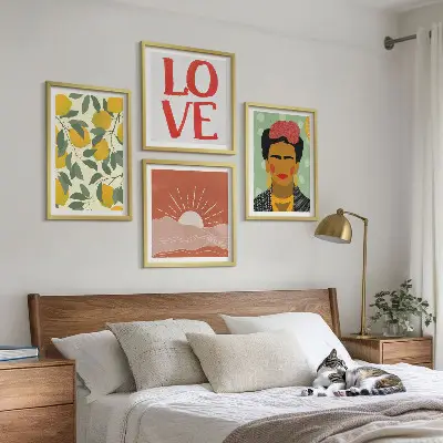 Komplet slika za spavaću sobu s motivom limuna i ljubavnog krajolika u stilu Fride
