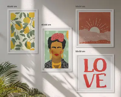 Komplet slika za spavaću sobu s motivom limuna i ljubavnog krajolika u stilu Fride