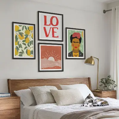 Komplet slika za spavaću sobu s motivom limuna i ljubavnog krajolika u stilu Fride