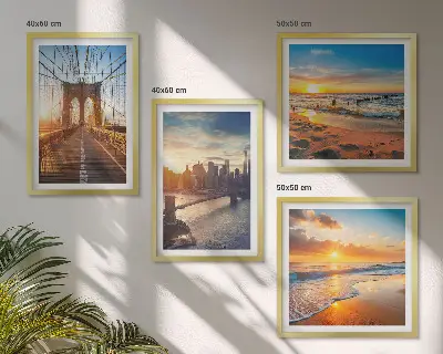 Dekorativni komplet zidnih slika mostovi pri zalasku sunca u gradu