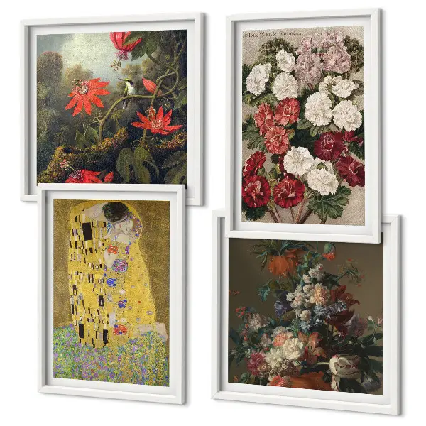 Slika cvijeća na drvetu Klimt set od 4 slike u okviru