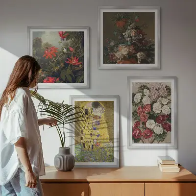 Slika cvijeća na drvetu Klimt set od 4 slike u okviru