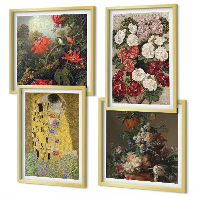 Slika cvijeća na drvetu Klimt set od 4 slike u okviru