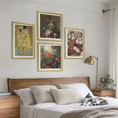 Slika cvijeća na drvetu Klimt set od 4 slike u okviru