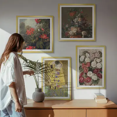 Slika cvijeća na drvetu Klimt set od 4 slike u okviru