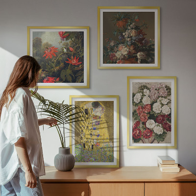 Set 4 slike u okviru Slika cvijeća na drvetu Klimt