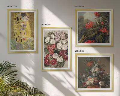 Slika cvijeća na drvetu Klimt set od 4 slike u okviru