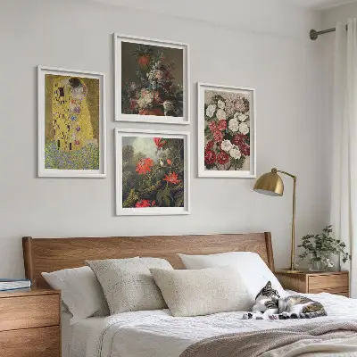 Slika cvijeća na drvetu Klimt set od 4 slike u okviru