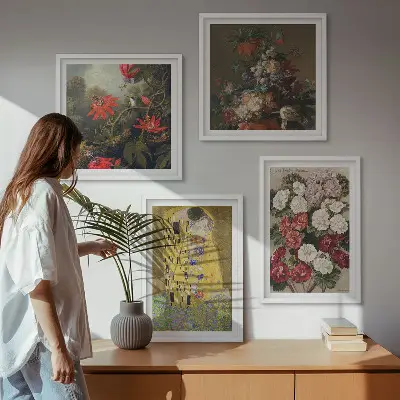 Slika cvijeća na drvetu Klimt set od 4 slike u okviru