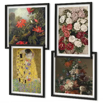 Slika cvijeća na drvetu Klimt set od 4 slike u okviru
