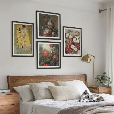Slika cvijeća na drvetu Klimt set od 4 slike u okviru